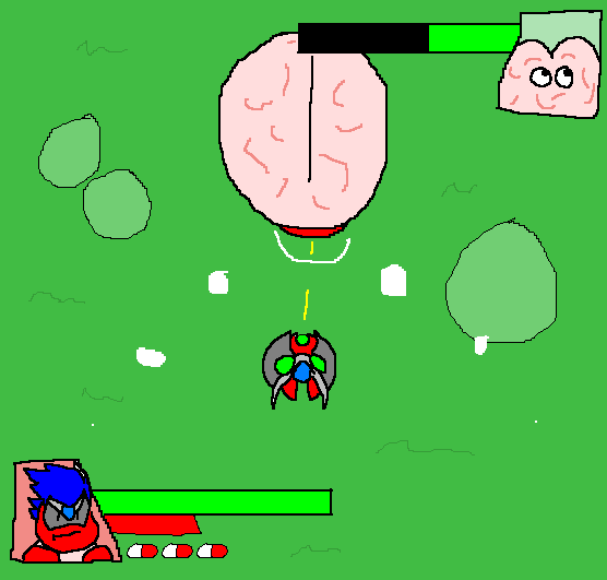 Screenshot of level 1. Right now, Stinkoman is fighting Tampa!!