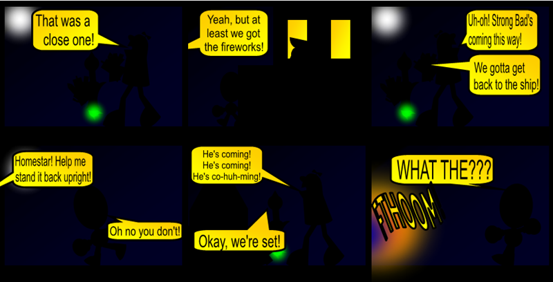 Authors Comments: I'm liking these dark, nighttime comics. I think they're turning out pretty good. Sorry this one got in kinda late. I've been working on some upcoming characters for future comics, which kinda means I've got the rest of this plot sorted out. So... keep reading!