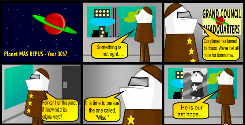 Authors Comments: So this is how it begins. In the future, on planet Mas Repus. Weird huh? Apparently Homestar seems to be the "wise" one to a group of futuristic Homestars.... let's watch!